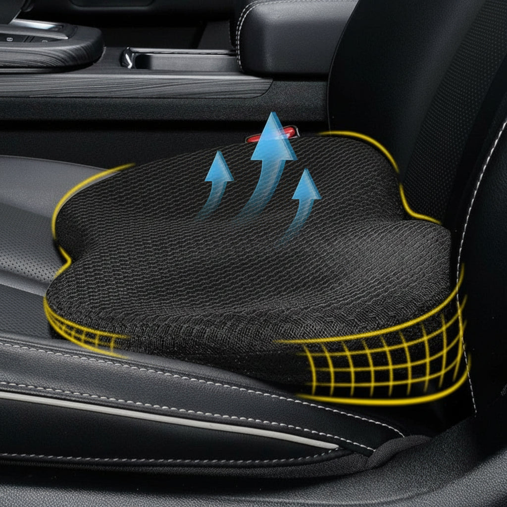 Car Seat Cushion for Driving, Adult Booster Seat with Posture Support, Car Accessories for Better Road Visibility