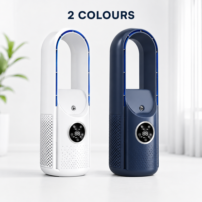 Portable Fan with Mist Humidifier, Bladeless Desk Fan with 7 Color Night Light – image 6