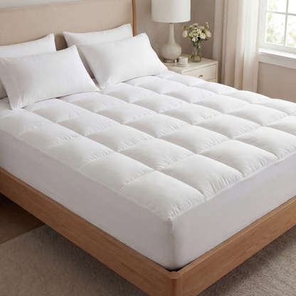 Mattress Topper with Removable Cover, Soft Mattress Pad for Twin to California King, Breathable Bed Topper
