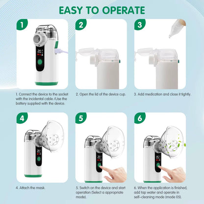 Portable Nebulizer Machine, Rechargeable Saline Nebulizer with Quiet Mesh – image 6