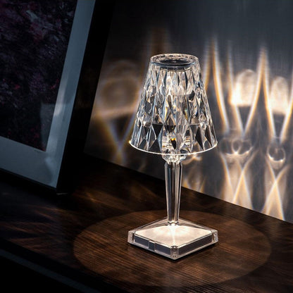 Crystal Table Lamps, Rechargeable Cordless Table Lamp with 3 Light Modes, Bedside Lamp for Bedroom and Living Room