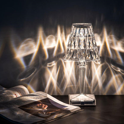 Crystal Table Lamps, Rechargeable Cordless Table Lamp with 3 Light Modes