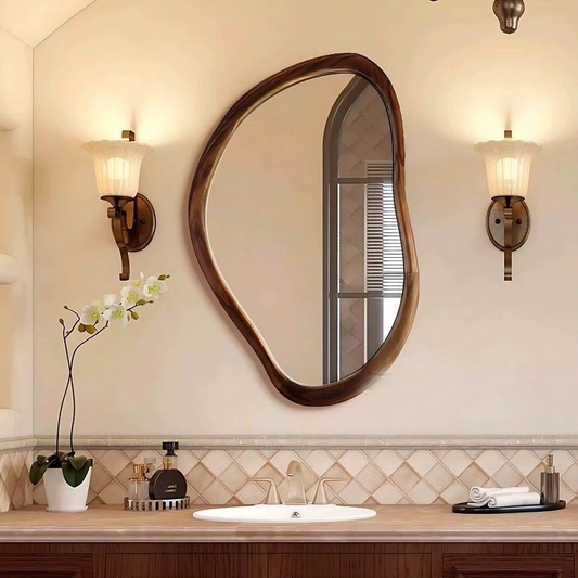 Irregular Plywood Frame Wall Mirror 0