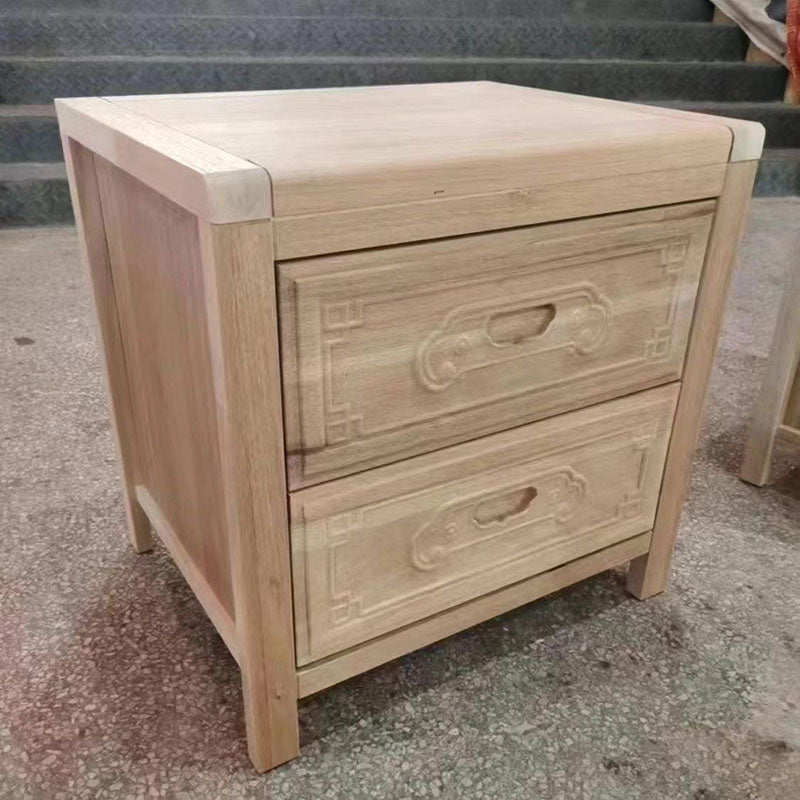 Carved Rubberwood Nightstand 3