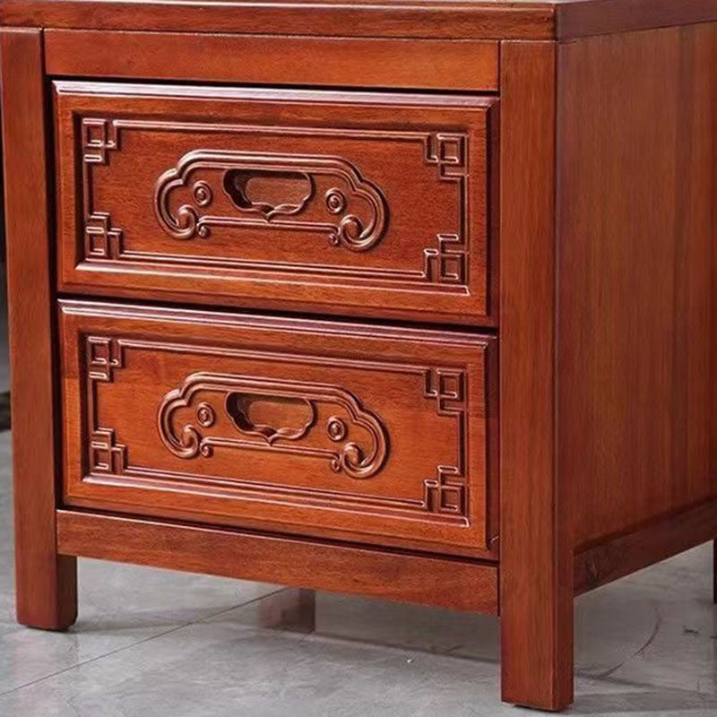 Carved Rubberwood Nightstand 8