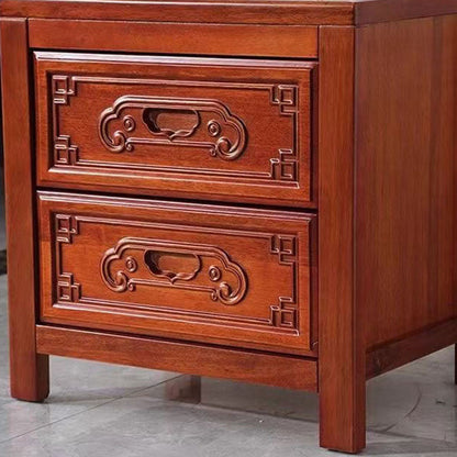 Carved Rubberwood Nightstand 8