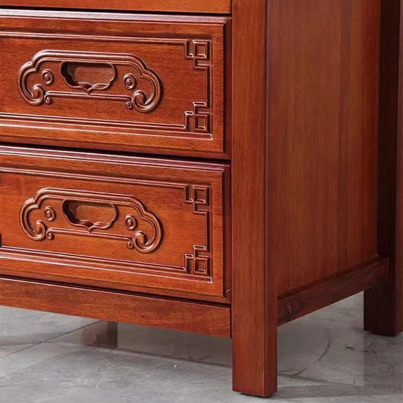 Carved Rubberwood Nightstand 9