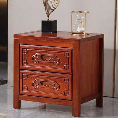 Carved Rubberwood Nightstand 12