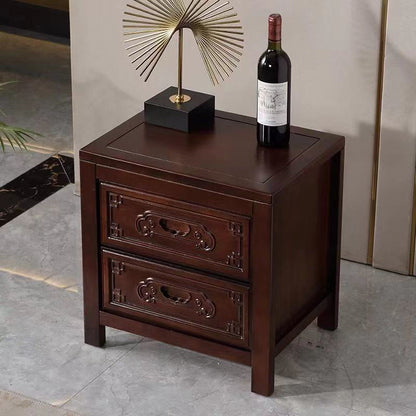 Carved Rubberwood Nightstand 2