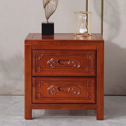 Carved Rubberwood Nightstand 1