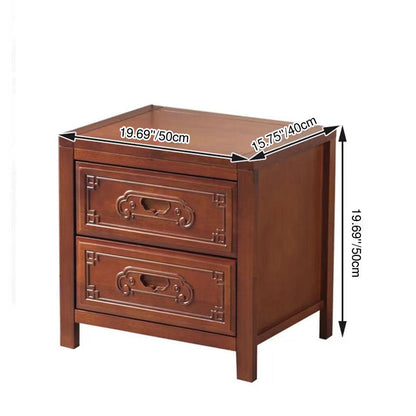 Carved Rubberwood Nightstand 4