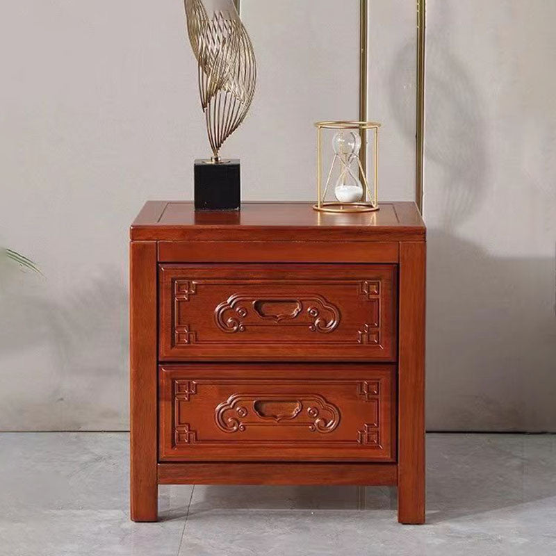 Carved Rubberwood Nightstand 11