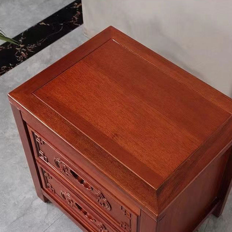 Carved Rubberwood Nightstand 5