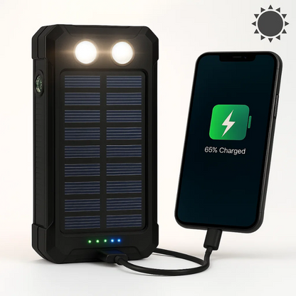 Portable Charger Solar Power Bank, 20000mAh Power Bank with Dual USB and LED Lights – image 14