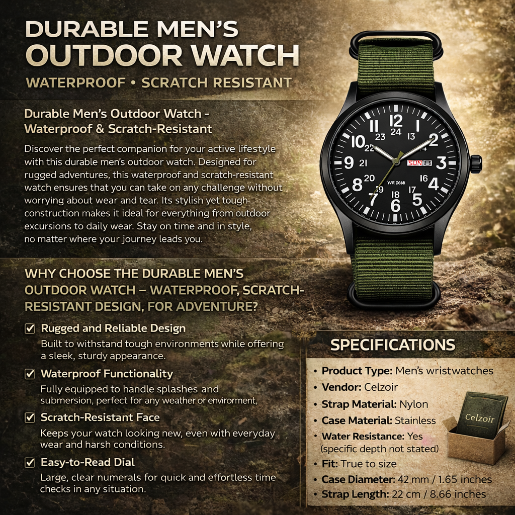 Mens Watches, Scratch Resistant Wrist Watch for Men and Everyday Wear – image 5