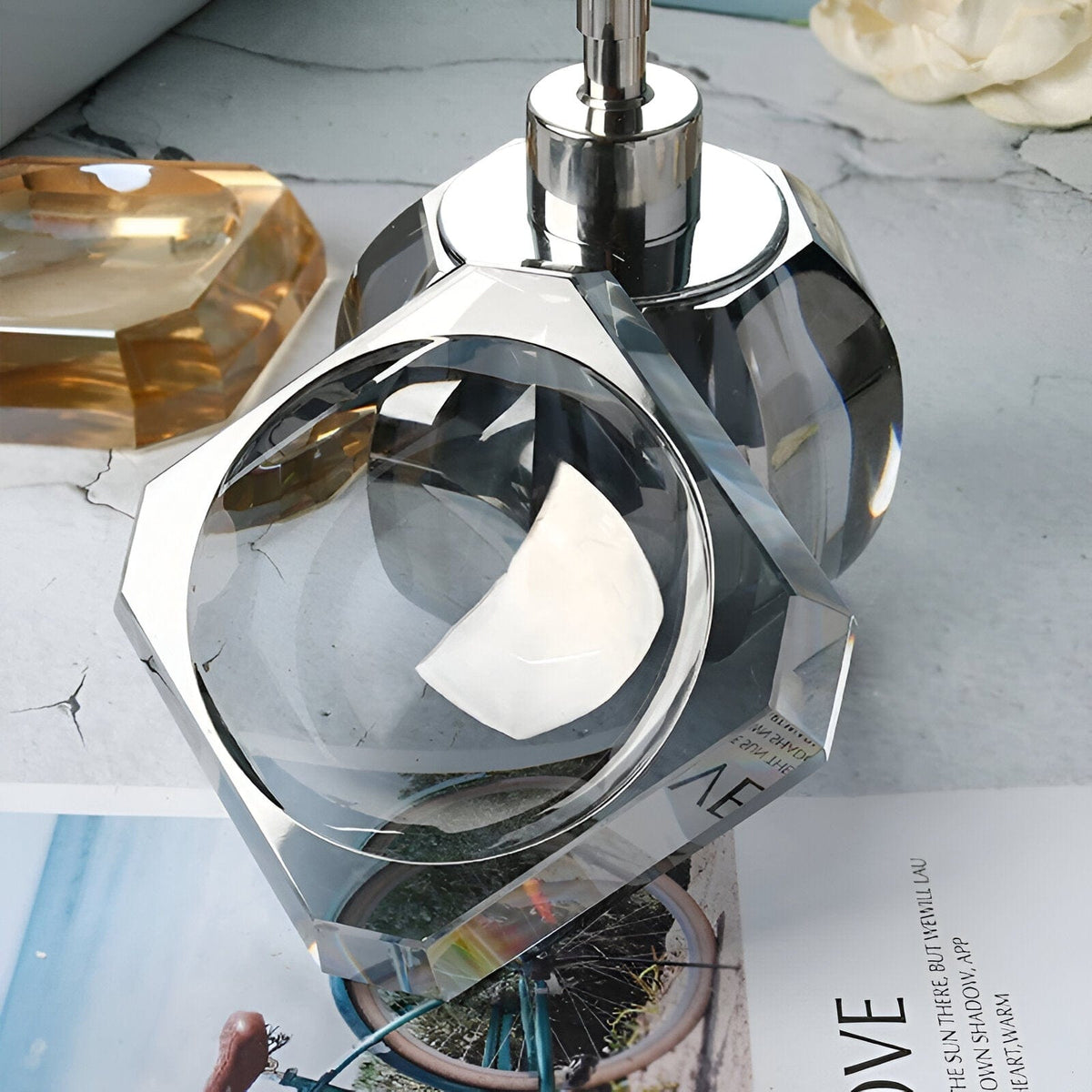 Crystal Glass Bathroom Accessories, Vanity Tray – image 14