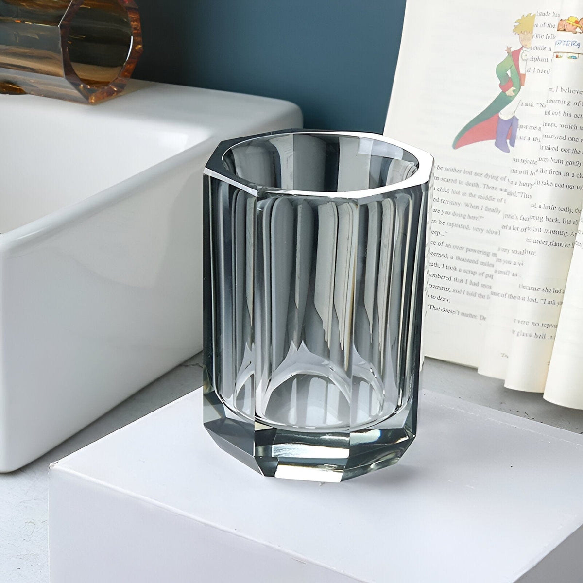 Crystal Glass Bathroom Accessories, Glass Soap Dispenser – image 4
