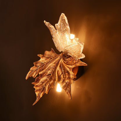 Brass Wall Sconce with Glass Leaves – image 6