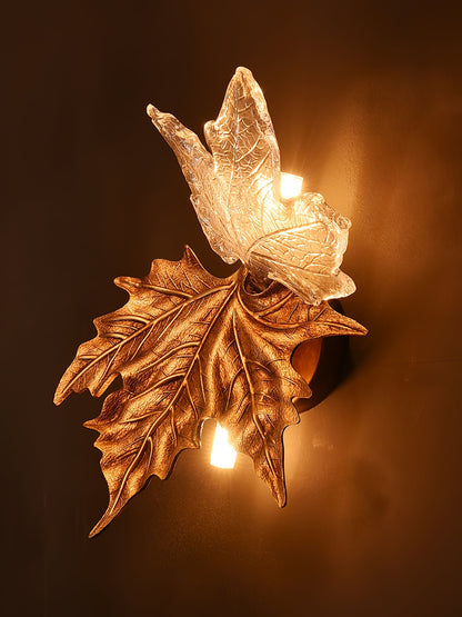 Brass Wall Sconce with Glass Leaves, Modern Wall Sconce Lighting for Living Room and Dining Room – image 13