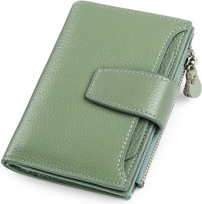 Genuine Leather Wallet with RFID Protection, RFID Blocking Wallet with 14 Card Slots