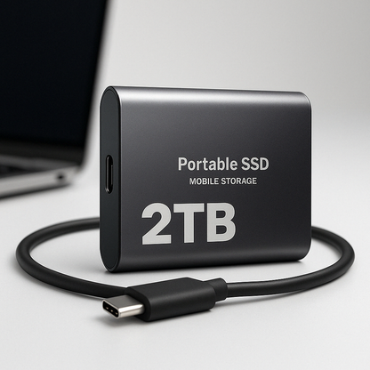 External SSD 2TB, USB C Portable SSD, External Solid State Drive, External Hard Drive for Laptop and Desktop PC