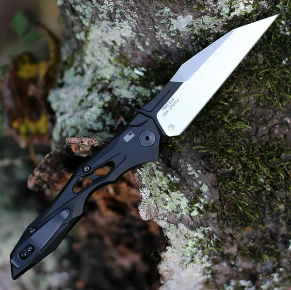 Everyday Carry Knife, Auto Knife with Wharncliffe Blade, Fishing Knife with Aluminum Handle and Pocket Clip