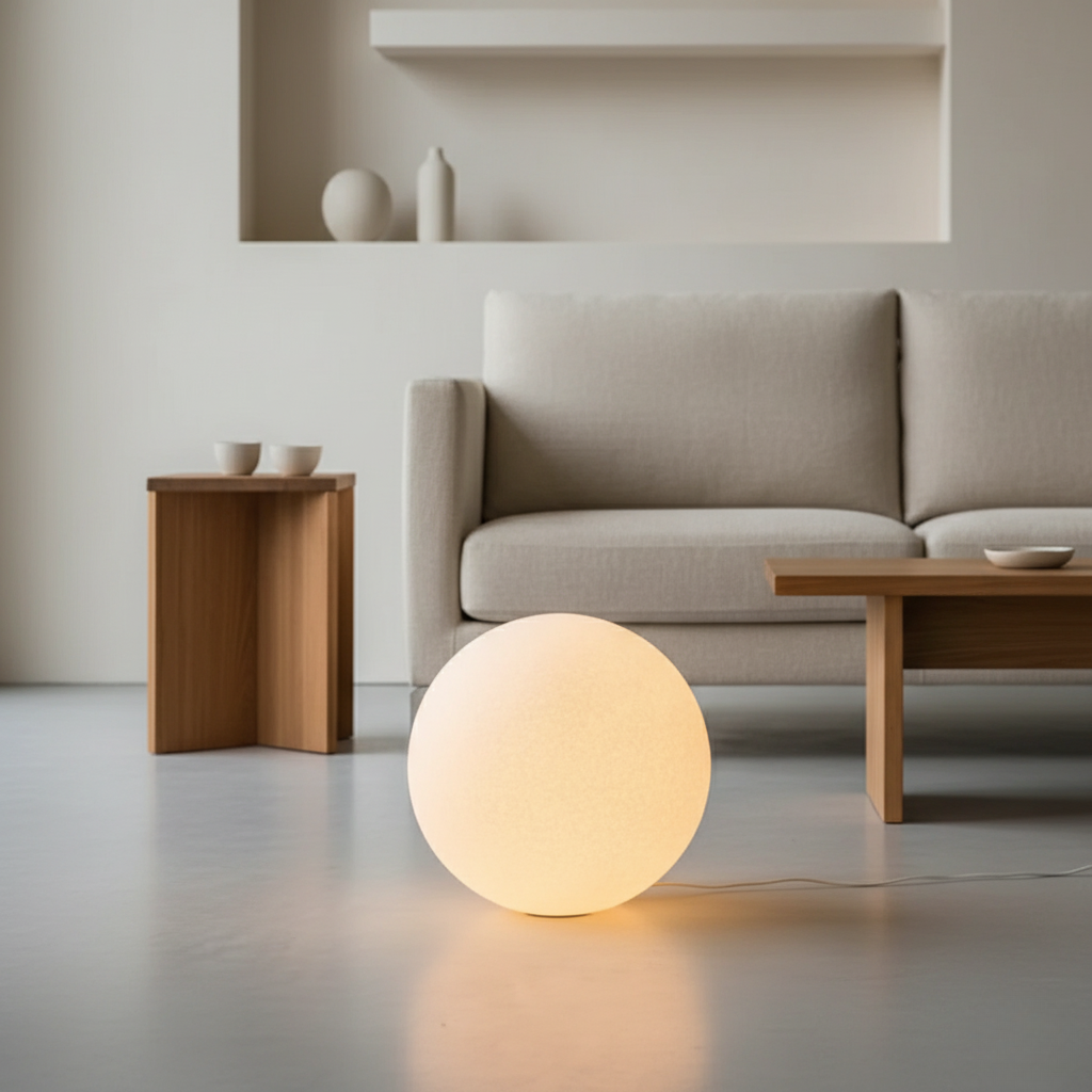 Floor Lamps for Living Room, Modern Standing Lamp with Resin Globe and Marble Base