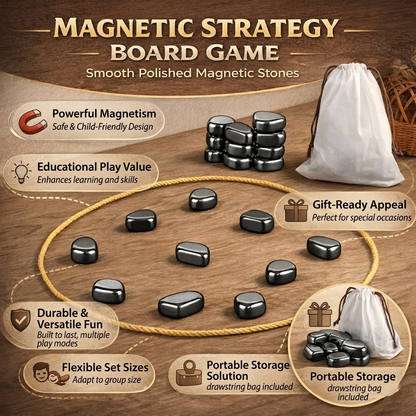 Magnetic Chess Game, Logic Game with Storage Bag