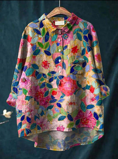 Womens Blouses Floral Print, Floral Blouses for Women in Sizes S to 5XL