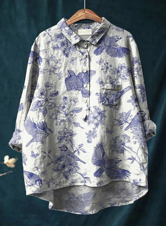 Womens Blouses Floral Print, Button Up Blouse for Work – image 13