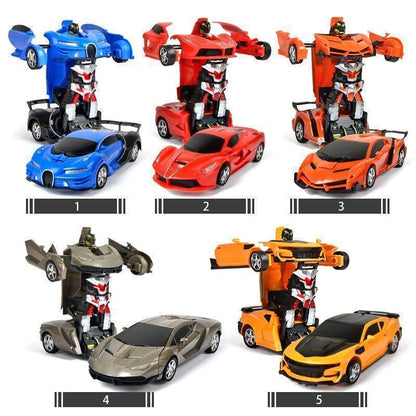 Remote Control Car, Transforming Toy Car with LED Lights and Sound