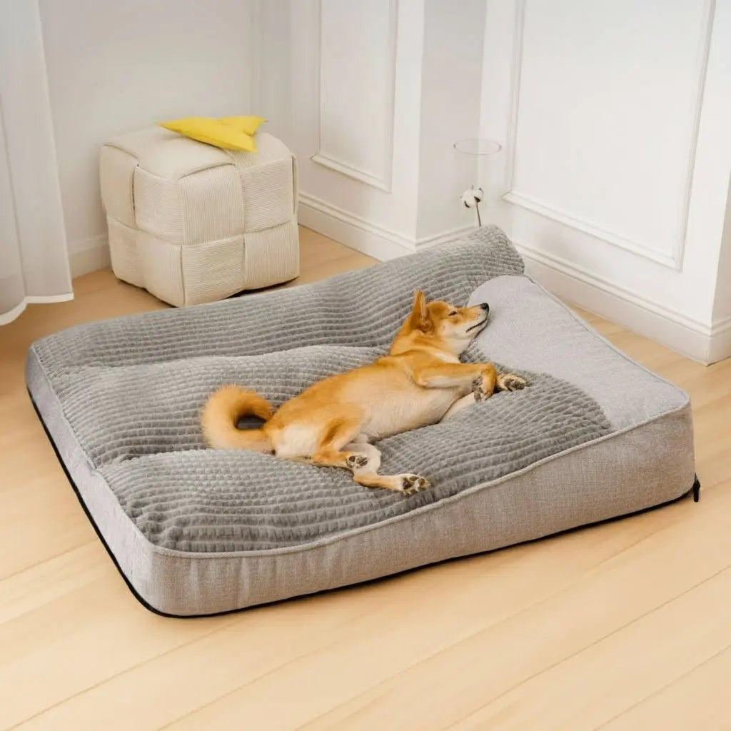 Dog Bed with Bolster and Removable Washable Cover, Plush Pet Bed for Big Dogs – image 9
