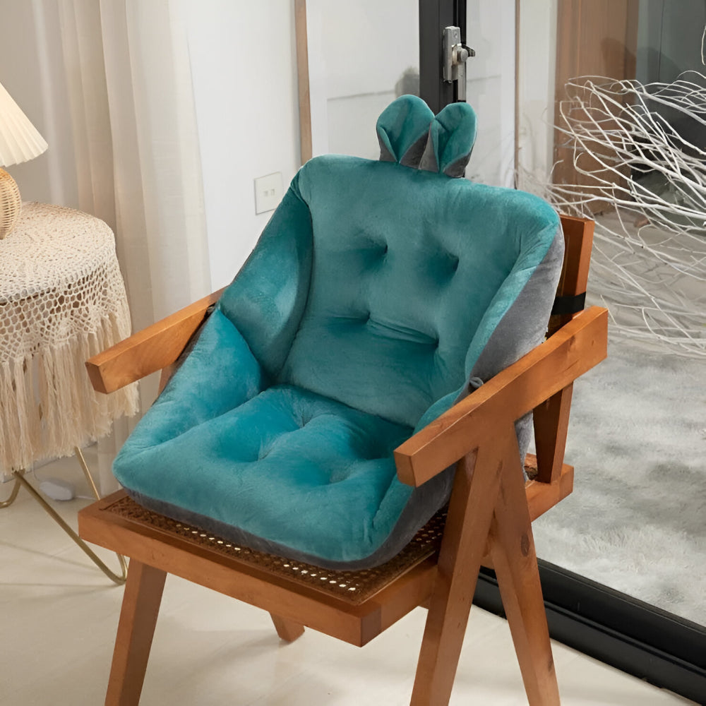 Office Chair Cushion with Backrest, Quilted Velvet Seat Cushion – image 10