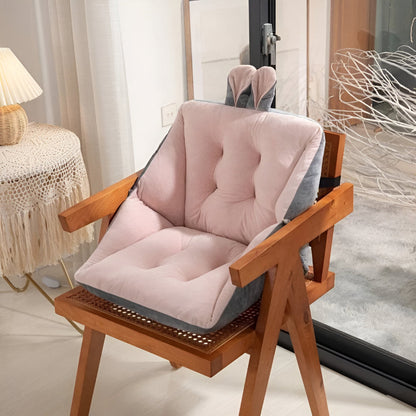 Office Chair Cushion with Backrest, Quilted Velvet Seat Cushion – image 12
