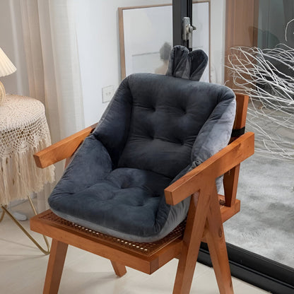 Office Chair Cushion with Backrest, Quilted Velvet Seat Cushion