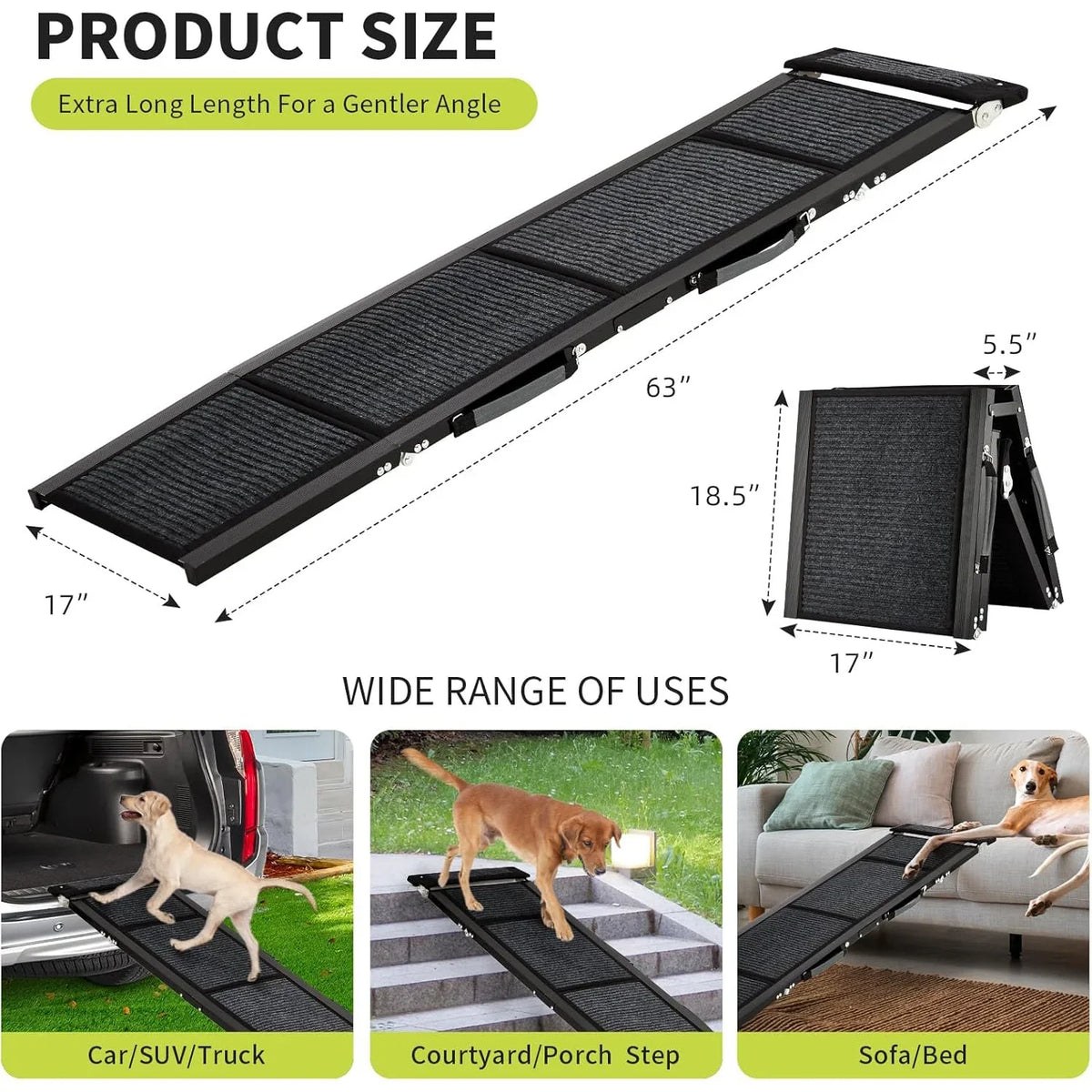 Dog Ramp for Car and Bed, Non Slip Pet Ramp for SUV and Truck – image 8