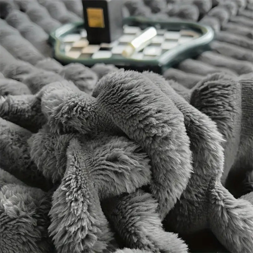Throw Blankets for Couch, Fluffy Striped Throw Blanket for Sofa and Bed – image 5