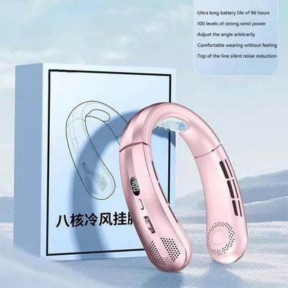 Portable Neck Fan with LED Display, Battery Operated Fan with 100 Speeds for Travel and Sports – image 9
