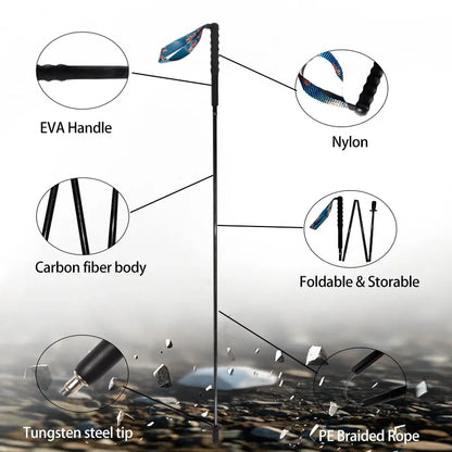 Folding Trekking Poles, Collapsible Walking Stick