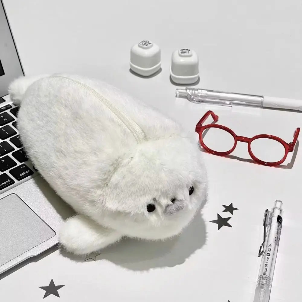 Cute Pencil Case, Large Capacity Plush Pencil Pouch with Zipper, Pen Case for School Supplies and Office