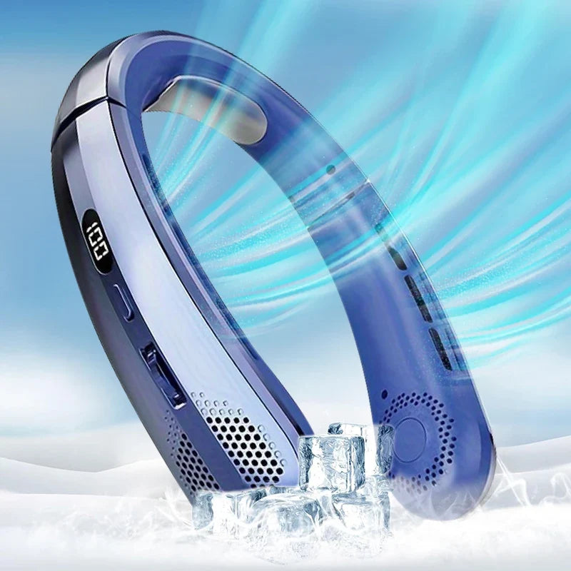 Portable Neck Fan with LED Display, Hands Free Personal Fan