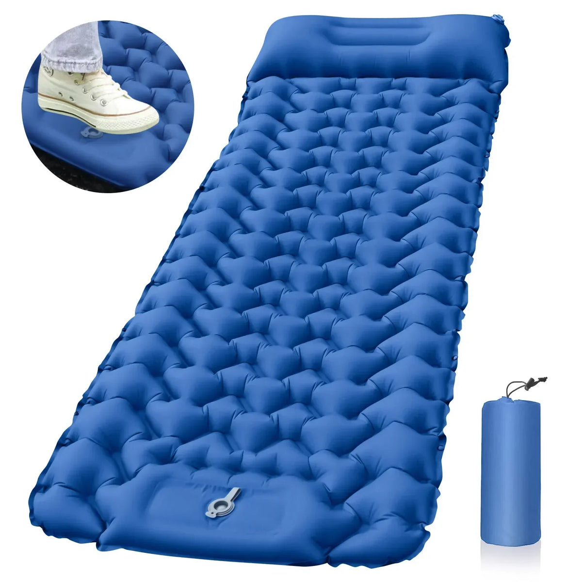 Inflatable Camping Mat with Pillow, Foldable Air Mattress for Travel and Guest Bed – image 9