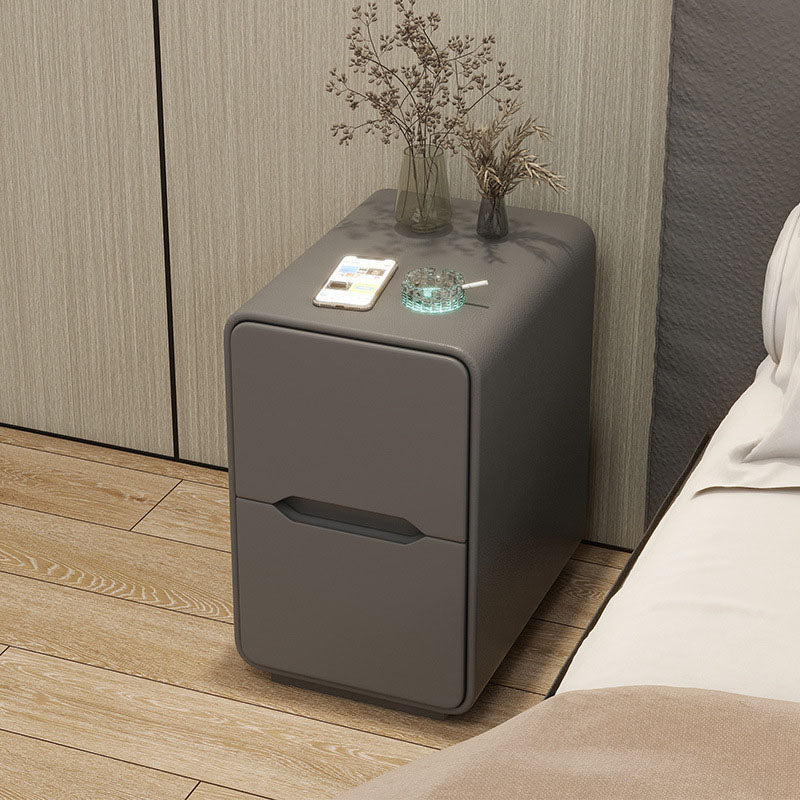 Narrow Nordic Two-Drawer Nightstand 0