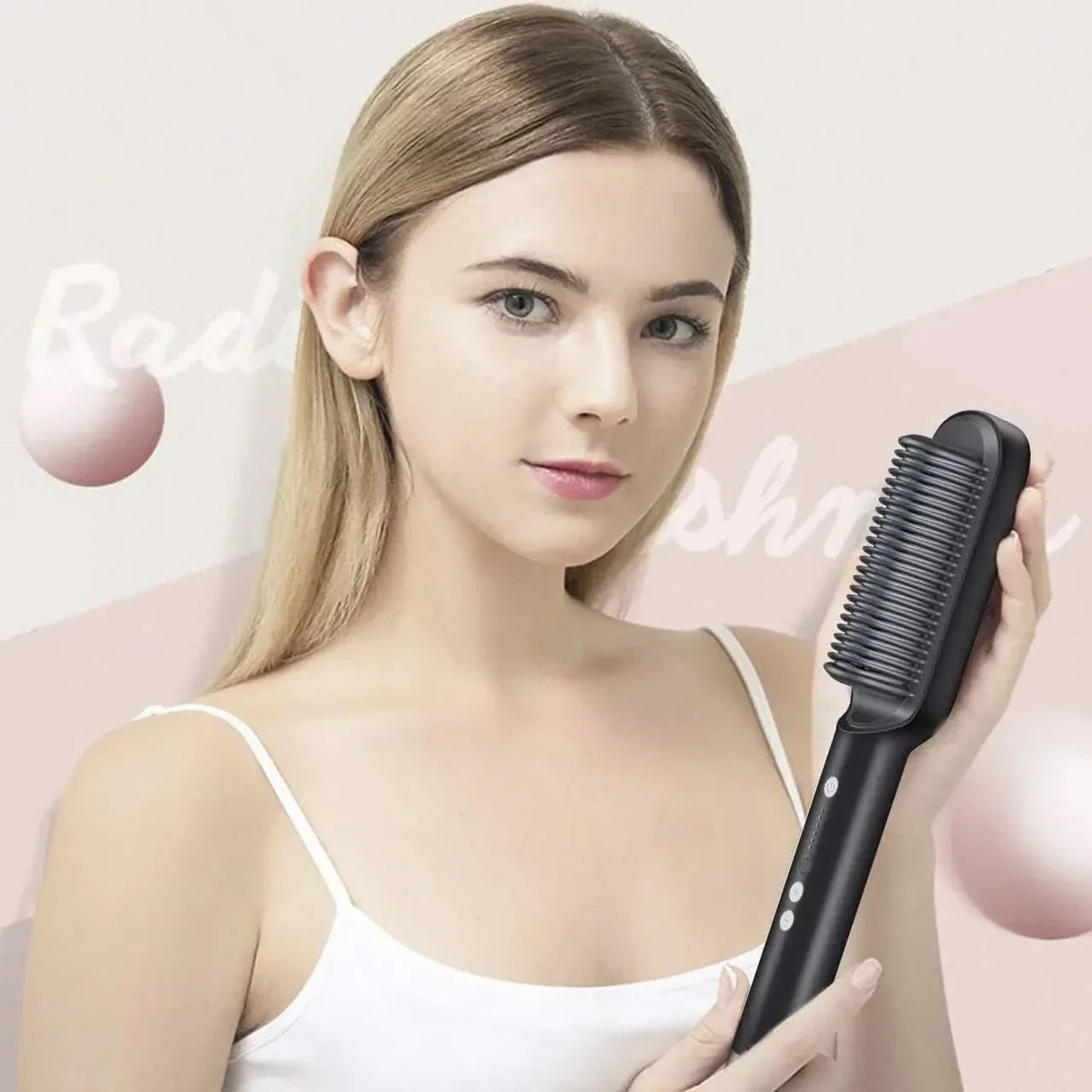 Hair Straightener Brush, Hair Styler for Straight Hair and Waves