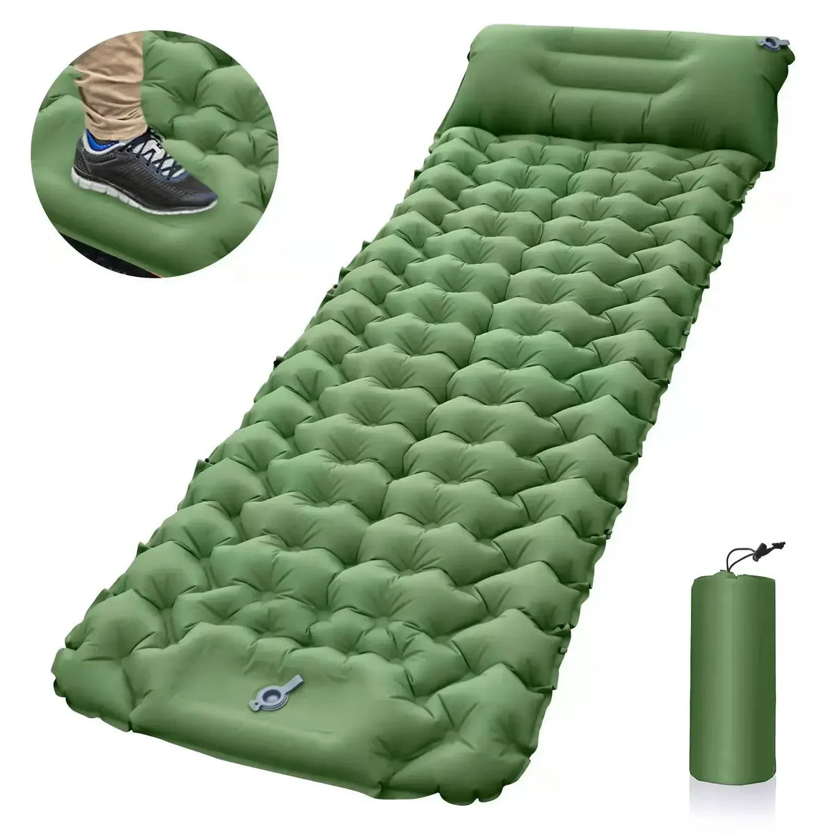 Inflatable Camping Mat with Pillow, Foldable Air Mattress for Travel and Guest Bed – image 7