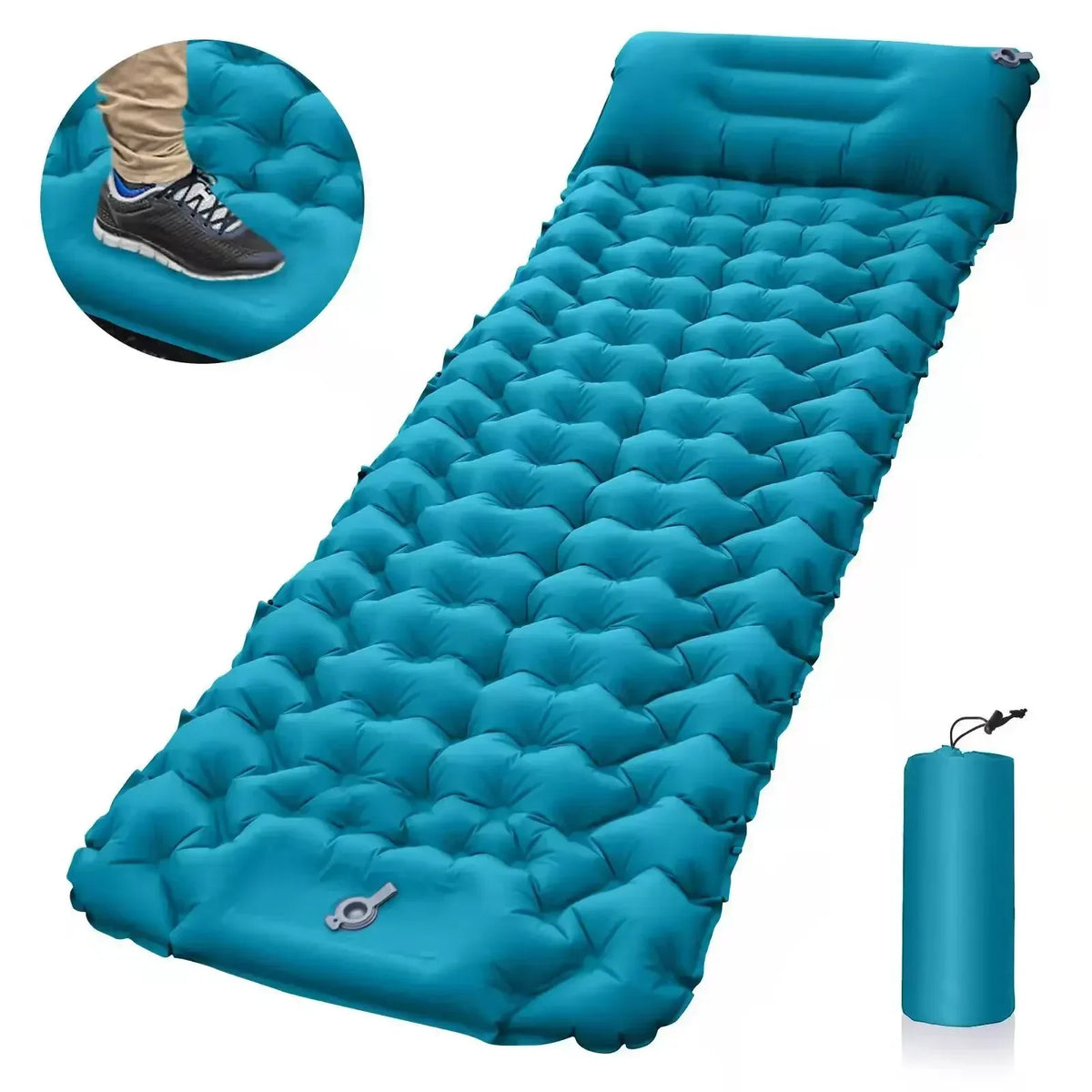 Inflatable Camping Mat with Pillow, Foldable Air Mattress for Travel and Guest Bed – image 5