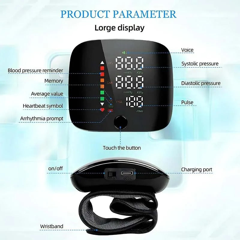 Wrist Blood Pressure Monitor, Home Blood Pressure Monitor with Voice Alerts – image 4