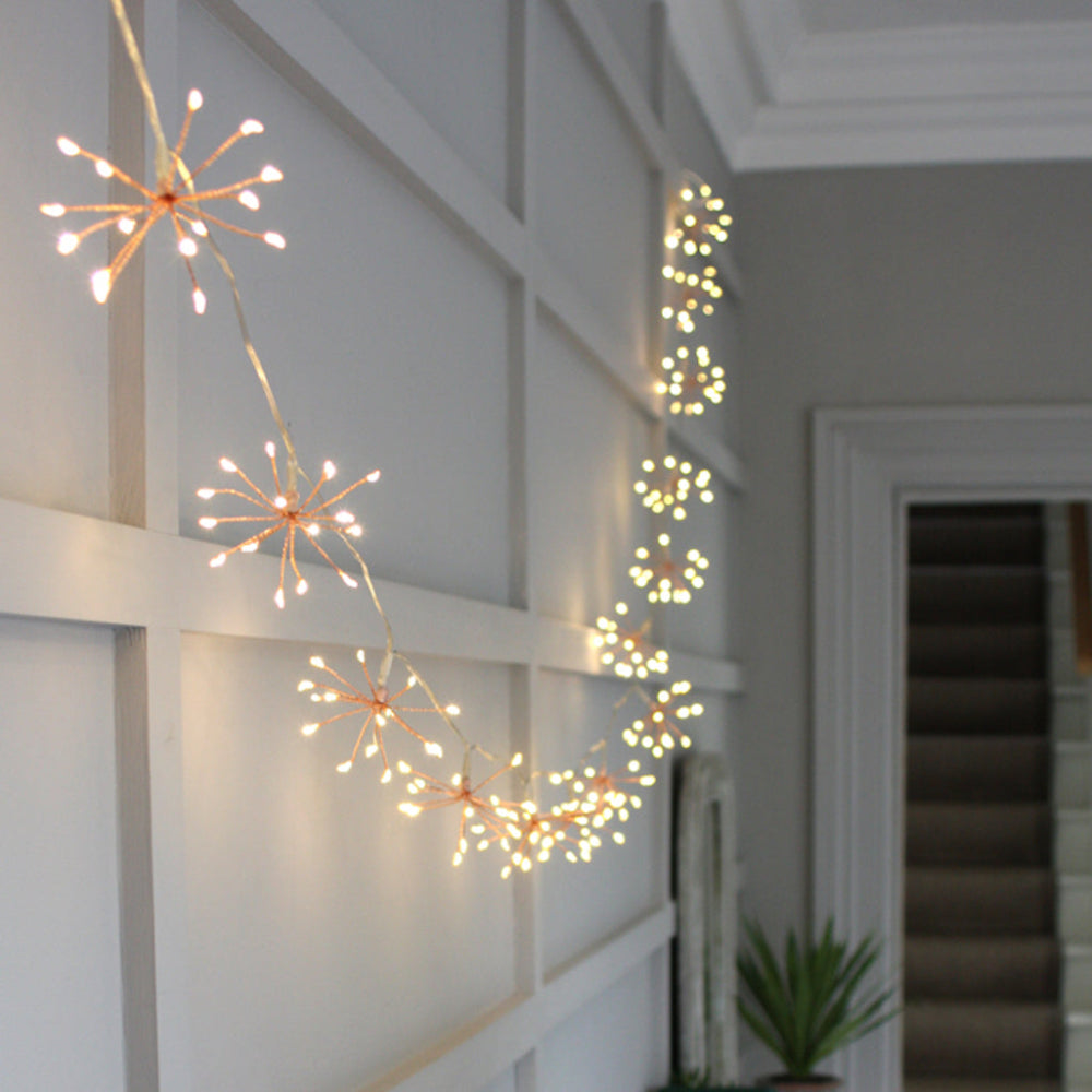 Starburst Fairy Lights Warm White, Firework Twinkle Lights for Living Room, Party Lights for Indoor and Covered Patio