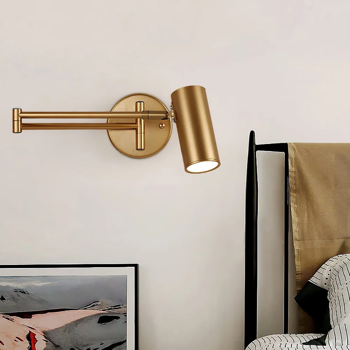 Swing Arm Wall Lamp, LED Wall Light Fixture for Reading – image 6