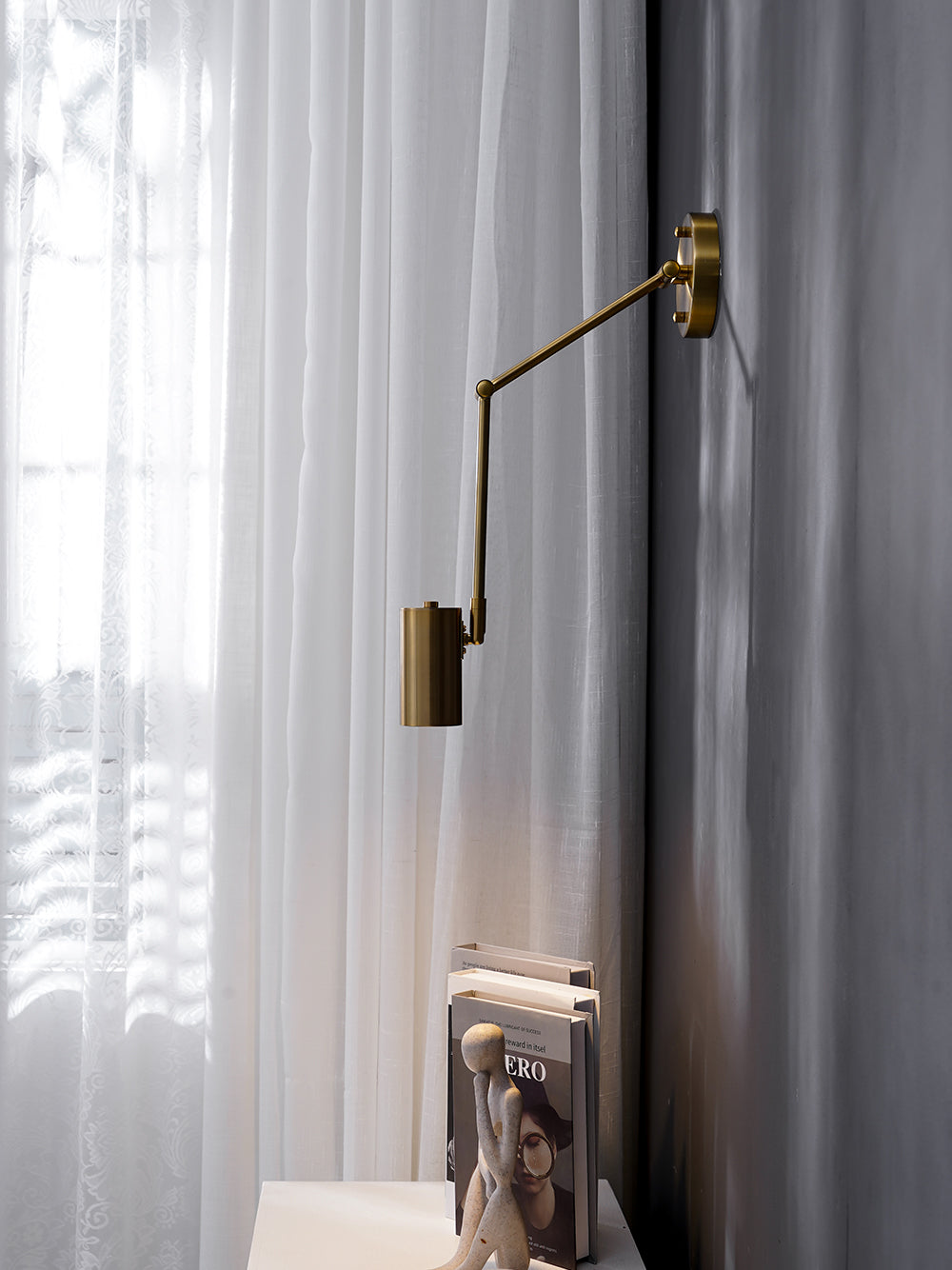 Swing Arm Wall Lamp, LED Wall Light Fixture for Reading – image 39